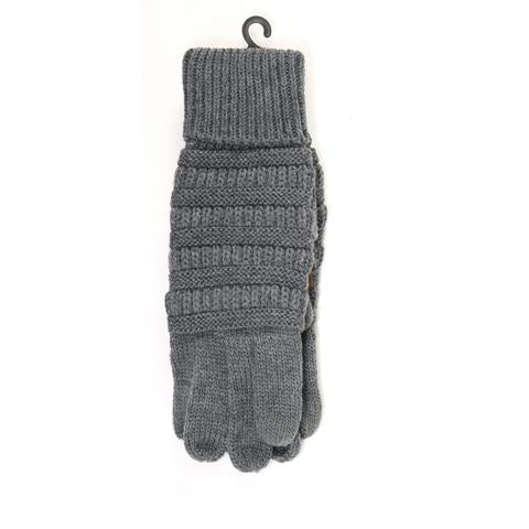 Solid Cable Knit Gloves