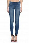 Mid Rise Pull On Crop Skinny with Double Rolled Cuff