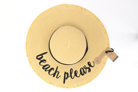 Beach Please Straw Hat