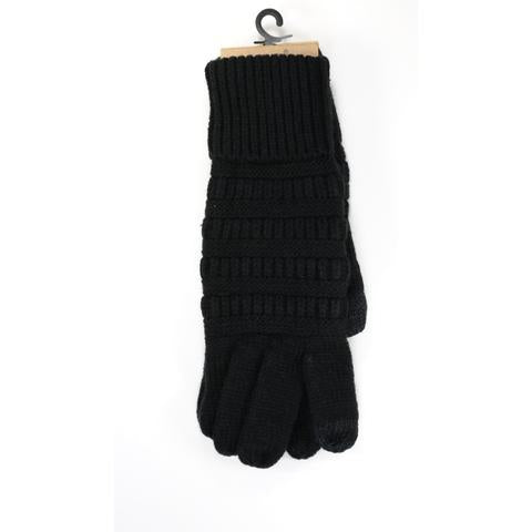 Solid Cable Knit Gloves